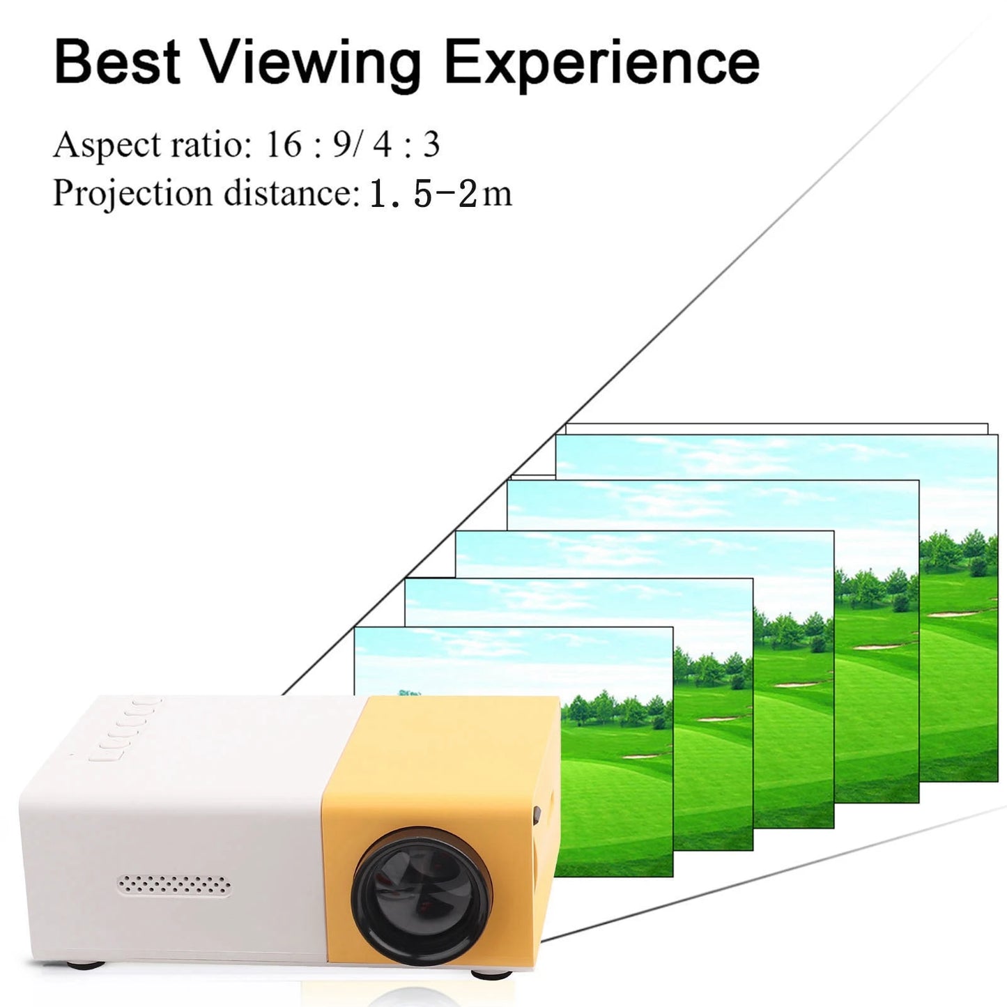 Mini Projecteur LED 1080P – Compact & Portable pour Films, Jeux & Voyage