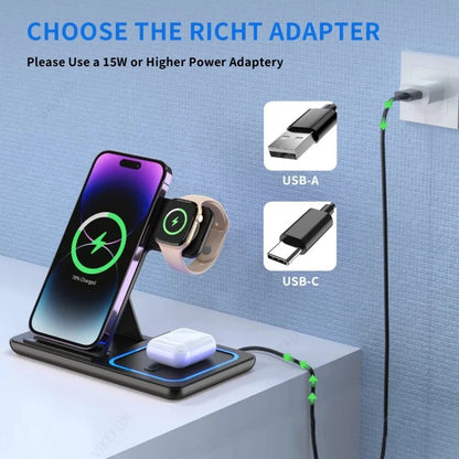 Station de Charge Sans Fil 3-en-1 30W – iPhone, Apple Watch & AirPods
