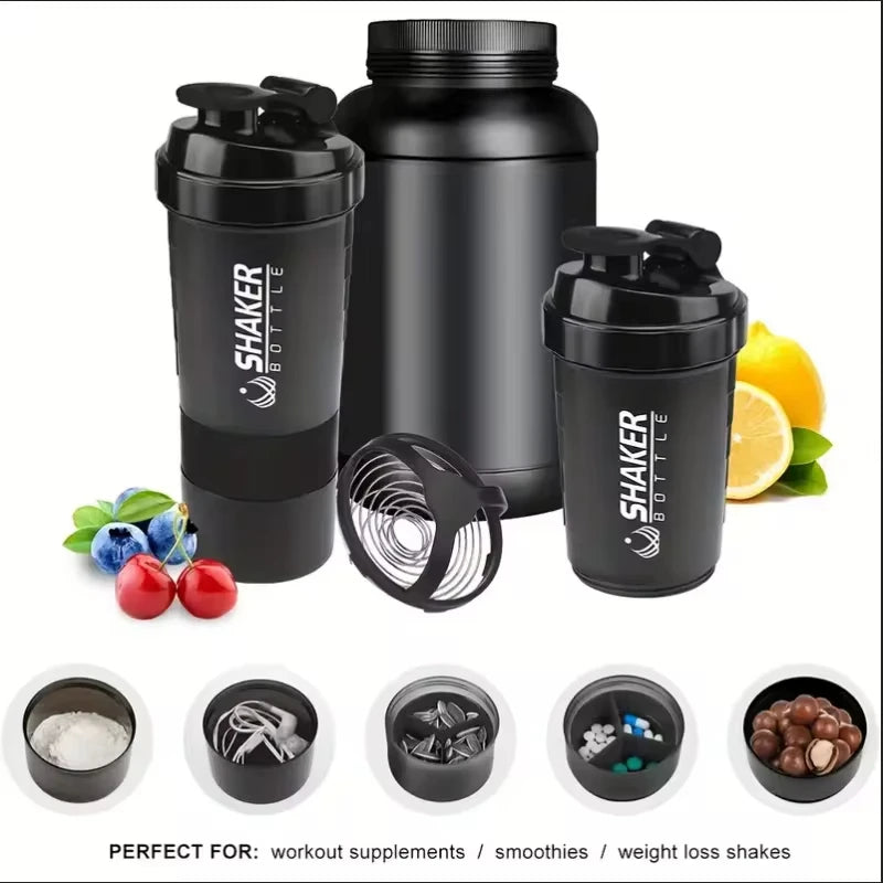 Shaker Sport 2 Compartiments – Bouteille à Protéines & Eau