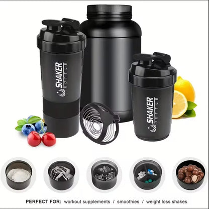 Shaker Sport 2 Compartiments – Bouteille à Protéines & Eau