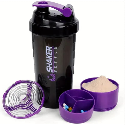 Shaker Sport 2 Compartiments – Bouteille à Protéines & Eau