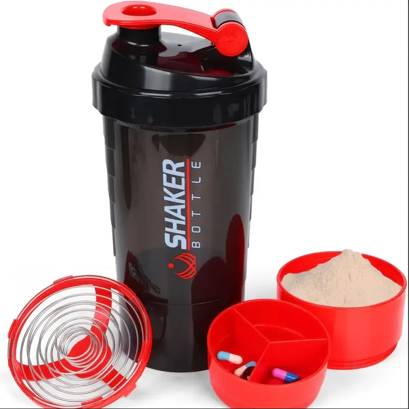 Shaker Sport 2 Compartiments – Bouteille à Protéines & Eau