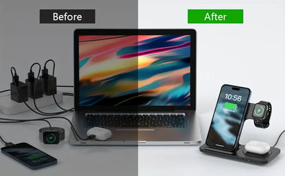 Station de Charge Sans Fil 3-en-1 30W – iPhone, Apple Watch & AirPods