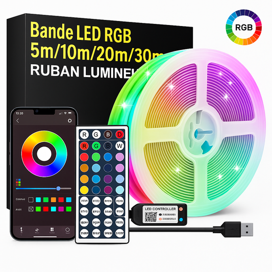 Ruban LED RGB avec APP – Éclairage Décoratif pour Intérieur
